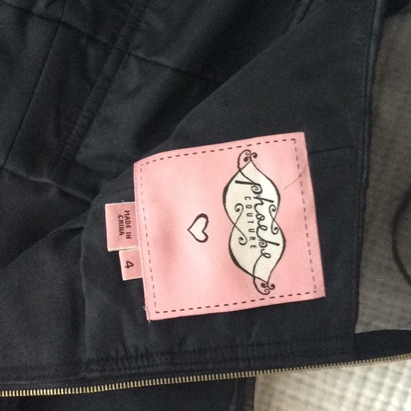 Phoebe Couture black satin/sheer dress - Picture 4 of 4